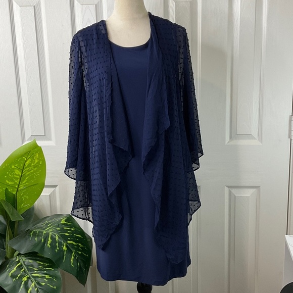 Studio One - Sandra Darren 75827 - Open Front Jacket Sheath Dress  Size S - Picture 2 of 15